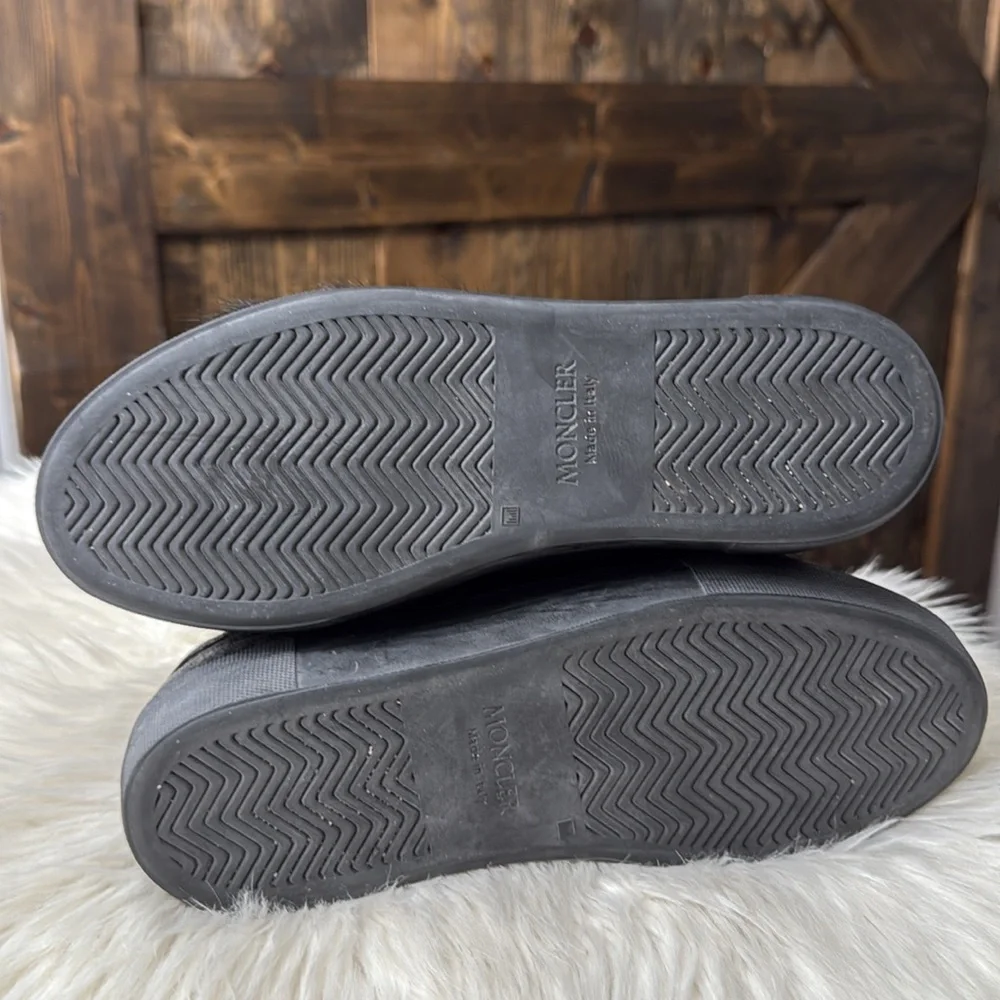 MONCLER Victoire Leather Fur Sneakers